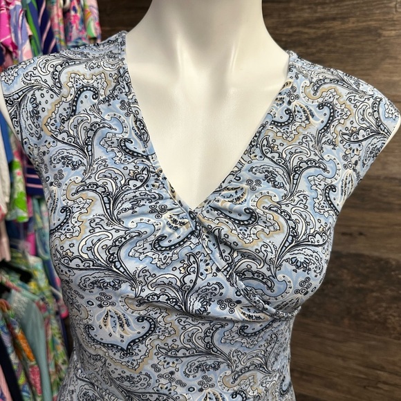 LOFT Elegant Paisley Midi Dress in Black and Cream - Picture 2 of 9